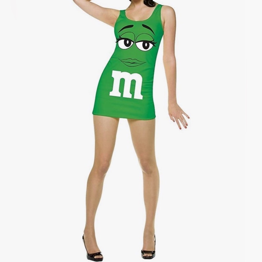 M&m Tank Dress Green Adlt 6-10